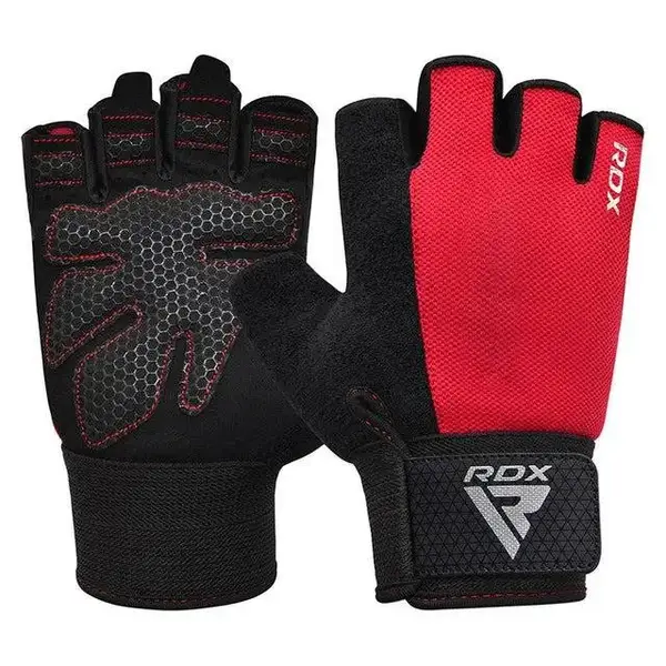Перчатки для фитнеса RDX W1 HALF RED PLUS-S купить