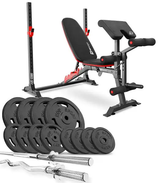 Набор Hop-Sport Strong 108 кг со скамьей HS-1095 купить