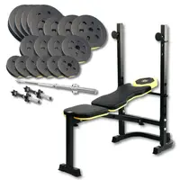 Набор Besport PowerPro 89кг с прямым грифом и скамьей WB-003 купить