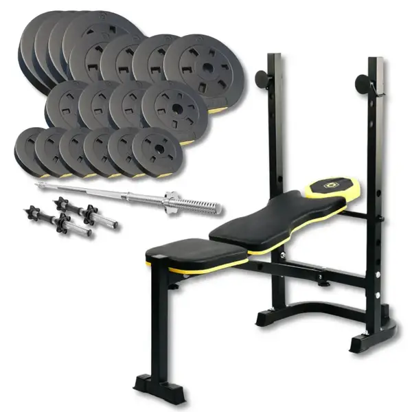 Набор Besport PowerPro 89кг с прямым грифом и скамьей WB-003 купить