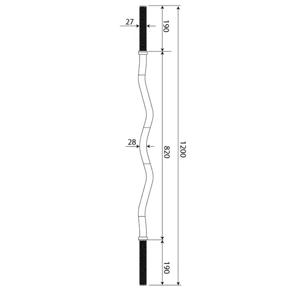 Гриф для штанги W-подібний 120 см + затискачі K-Sport купити недорого в Україні, фото 2