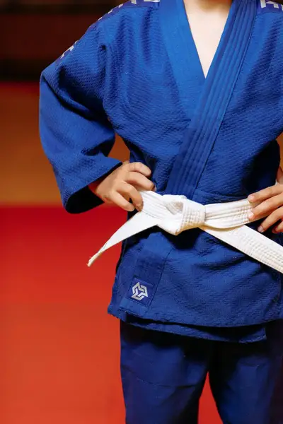 Кимоно для дзюдо синее, TM "Kintayo" Yuko, 120 рост, плотность 450 гр/м.кв. купить недорого в Украине, фото 3