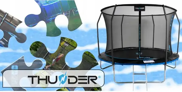 Батут THUNDER INSIDE ELITE с внутренней сеткой 6 футов 183 см черно-голубой купить недорого в Украине, фото 6