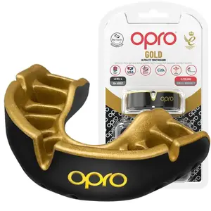 Капа OPRO Gold дитяча (вік до 10р.) Black/Gold (art.102505001) купити