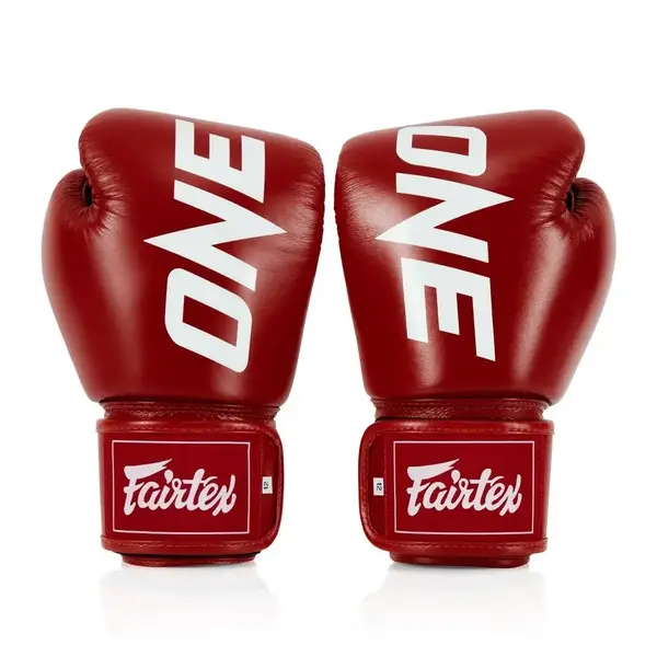 Боксерские варежки Fairtex BGV1-ONE (натуральная кожа) Red 14 унций (бинты в комплекте) купить недорого в Украине, фото 2