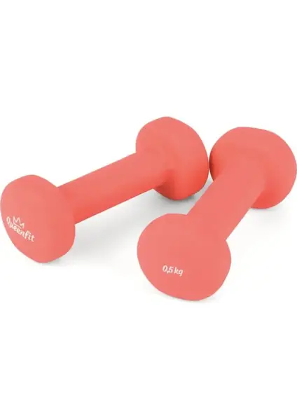 Набор неопреновых гантелей Queenfit 2х0,5 кг розовый. купить недорого в Украине, фото 2