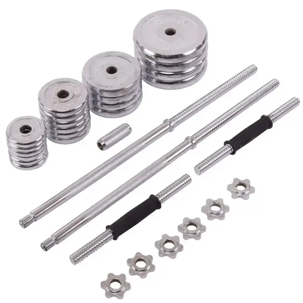 Комплект штанга и гантели YORK TA-1437-50CH 50кг хром купить недорого в Украине, фото 2