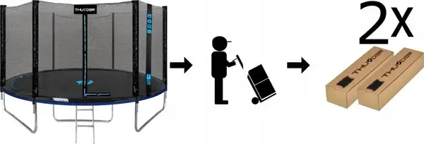 Батут THUNDER OUTSIDE PRO с наружной сеткой 8 футов 244 см черно-голубой купить недорого в Украине, фото 8