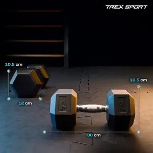 Гантеля шестигранна прогумована TX-075RD Trex Sport 7,5 кг | Чорний купити
