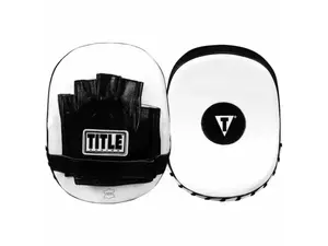 Лапы боксерские TITLE Boxing Cobra Leather Punch Mitts Black/White купить