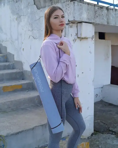 Килимок для йоги та фітнесу PowerPlay 4010 PVC Yoga Mat Темно-синій (173x61x0.6) купити недорого в Україні, фото 8