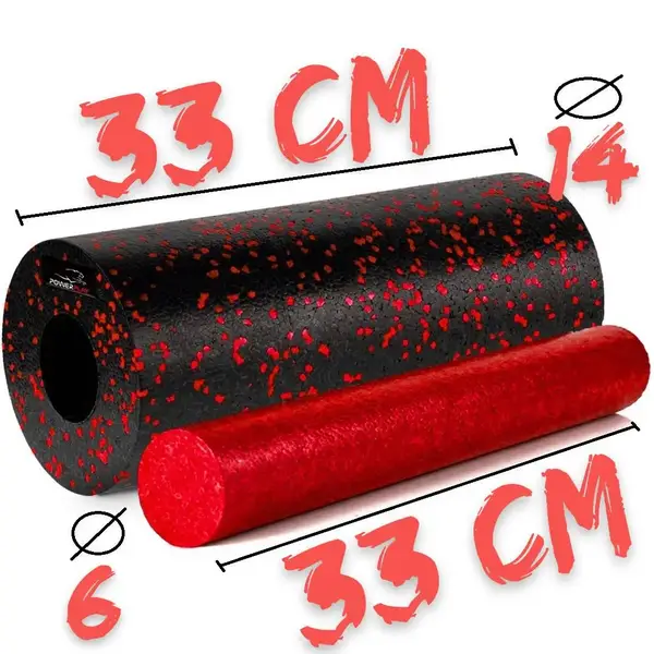 Масажний ролик (роллер) гладкий PowerPlay PP-4348 2 in 1 EPP Foam Roller Чорно/Червоний (33x14см.) купити недорого в Україні, фото 10