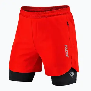 Компрессионные шорты для RDX MMA T16 2-в-1 RED/BLACK-L купить