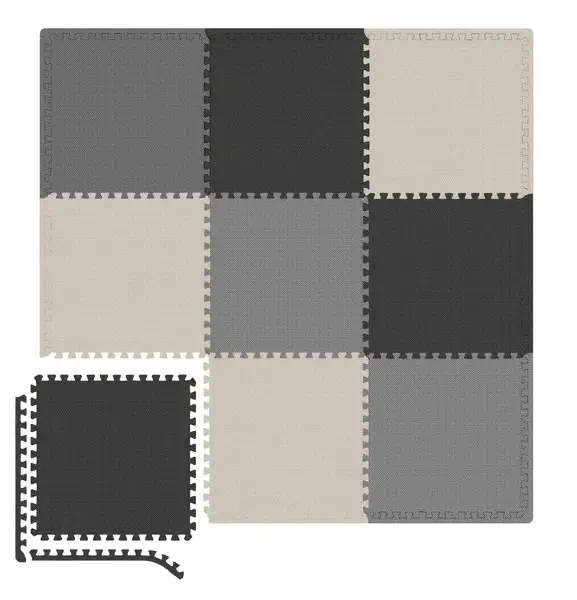 Мат-пазл Hop-Sport EVA 1см HS-A010PM - 9 частей черный/белый/серый купить недорого в Украине, фото 2