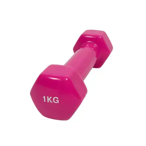 Гантель для фитнеса с виниловым покрытием Generation Fitness FF51D3A-1kg (розовый) купить недорого в Украине, фото 5