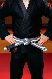 Сіро-білий пояс для джіу джитсу ТМ KINTAYO, 150 зріст купити