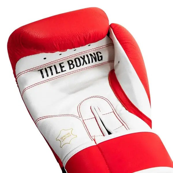 Боксерские перчатки TITLE Boxing Pro Style Leather Gloves3.0 Red/White 16 oz (бинты 4м. в комплекте) купить недорого в Украине, фото 5