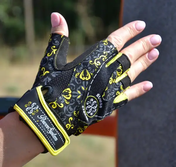 Перчатки для фитнеса Power System PS-2910 Classy Женские Yellow S купить недорого в Украине, фото 5