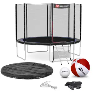 Батут Hop-Sport 12ft (366см) черно-синий с наружной сеткой купить