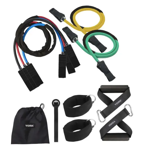 Набор трубчатых эспандеров с ручками York Fitness, 5 цветов купить