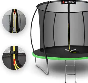 Батут OUTTEC Pumpkin с внутренней сеткой 12 футов 374 см черно-зеленый купить