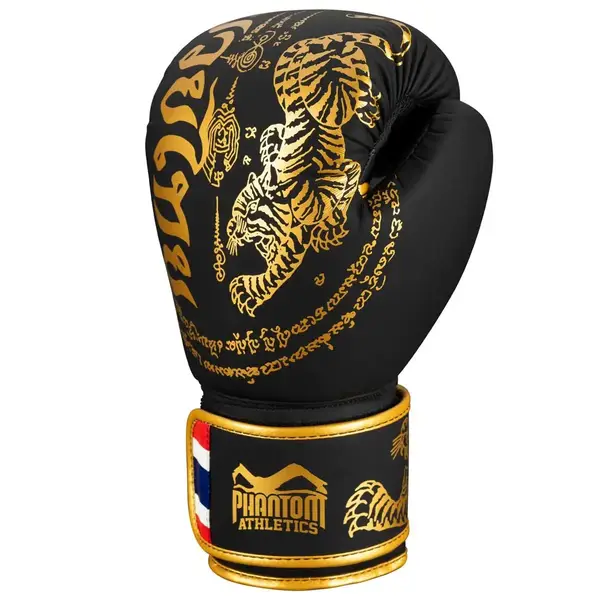 Боксерские перчатки Phantom Muay Thai Black Gold 14 унций (Бинты 4м. в подарок) купить недорого в Украине, фото 3