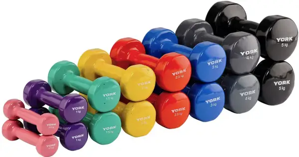 Гантели для фитнеса виниловые круглые York Fitness 2х4кг серый купить недорого в Украине, фото 2