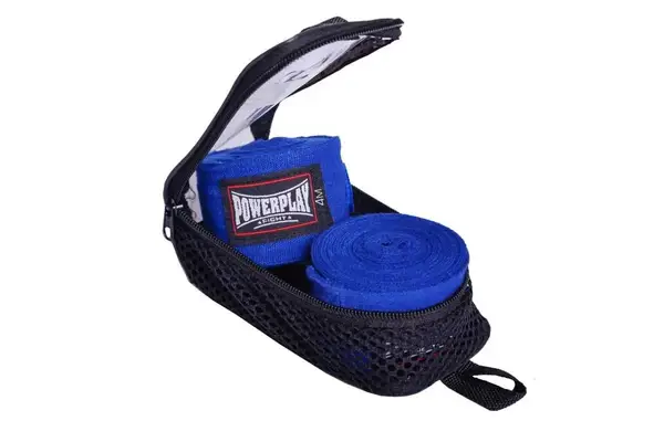 Бинты для бокса PowerPlay 3047 Синие Lycra (спандекс) (4,5м) купить недорого в Украине, фото 2