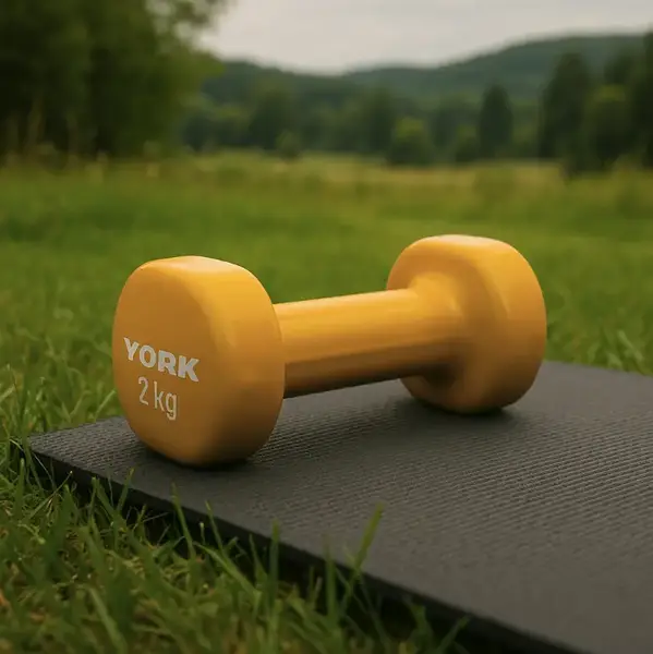 Гантелі для фітнесу вінілові круглі York Fitness 2х2кг жовтий купити недорого в Україні, фото 7