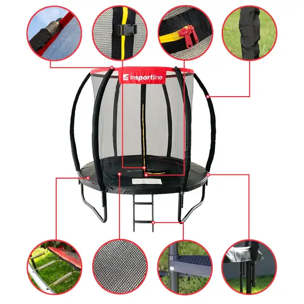 Батут inSPORTline Flea PRO с внутренней сеткой 183 см черный купить недорого в Украине, фото 2