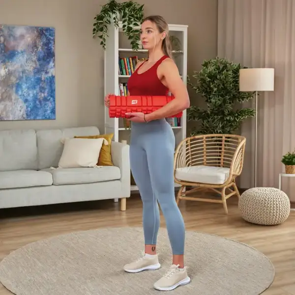 Роллер масажер (валик, ролик) Hop-Sport EVA 45см червоний купити недорого в Україні, фото 6