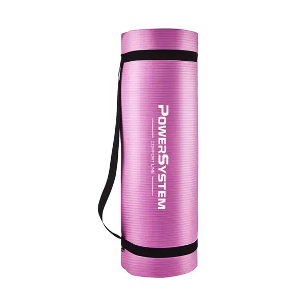 Коврик для йоги и фитнеса Power System PS-4017 NBR Fitness Yoga Mat Plus Pink (180х61х1) купить недорого в Украине, фото 2