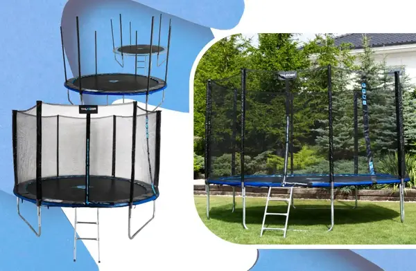 Батут THUNDER OUTSIDE PRO с наружной сеткой 8 футов 244 см черно-голубой купить недорого в Украине, фото 6