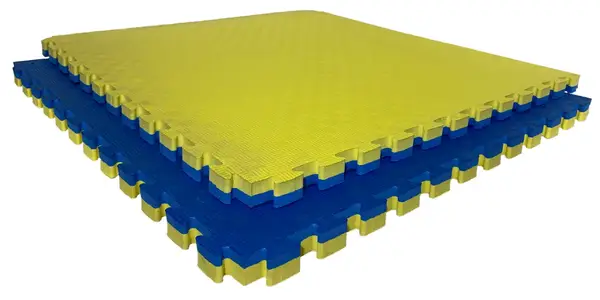 Татамі мат (ластівчин хвіст пазл) EVA 1х1м товщина 30 мм (жовто-синя) купити недорого в Україні, фото 3