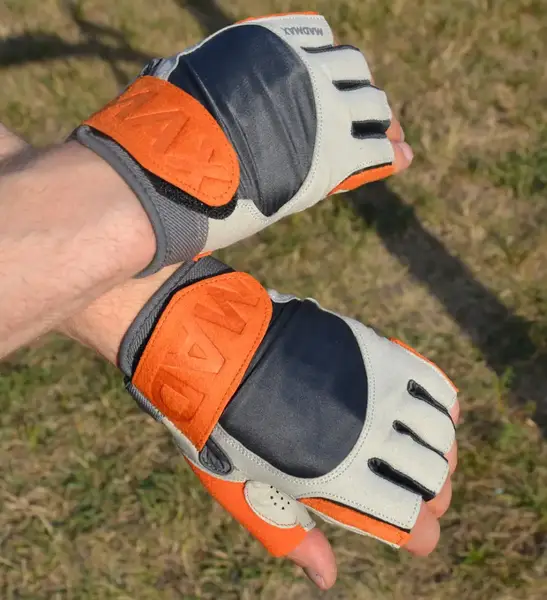 Рукавички для фітнесу MadMax MFG-850 Crazy Grey/Orange L купити недорого в Україні, фото 8