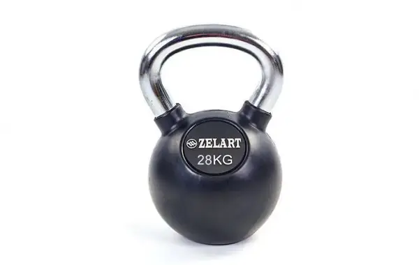 Гиря обрезиненная с хромированной ручкой 28кг ТА-5162-28 купить недорого в Украине, фото 2