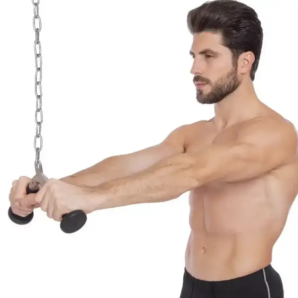 Ручка для тяги York Fitness V-образная на трицепс с резиновыми рукоятками, хром. купить недорого в Украине, фото 5