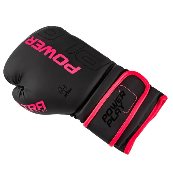 Боксерські рукавиці PowerPlay 3024 Ultra Mat Чорно-Рожеві 8 унцій купити недорого в Україні, фото 4