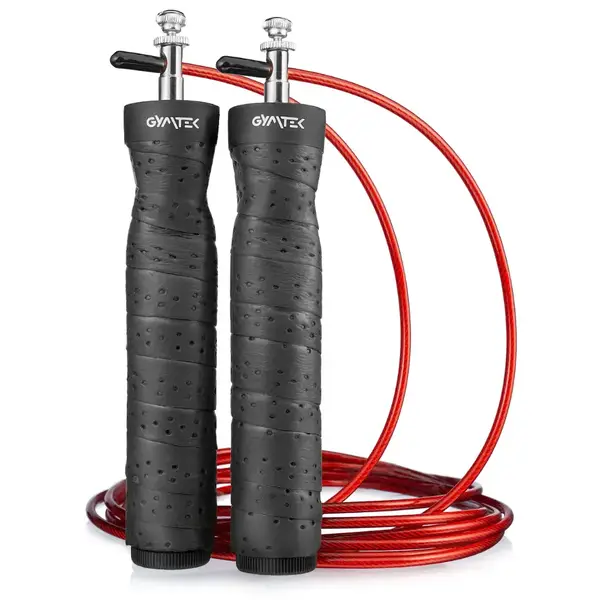 Скакалка Gymtek швидкісна із підшипниками чорна купити недорого в Україні, фото 2