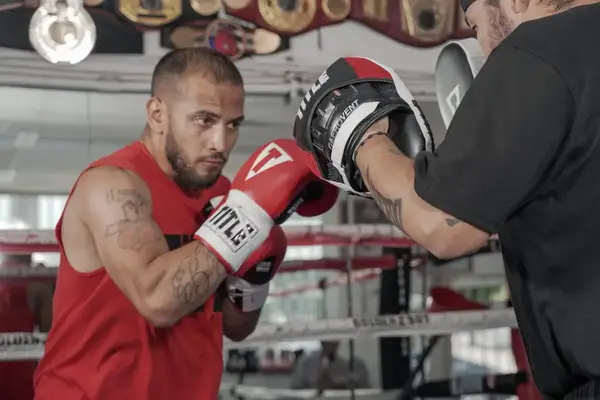 Лапи боксерські TITLE Boxing Aerovent Excel Incredi-Mitts 2.0 Black/Red/White купити недорого в Україні, фото 7