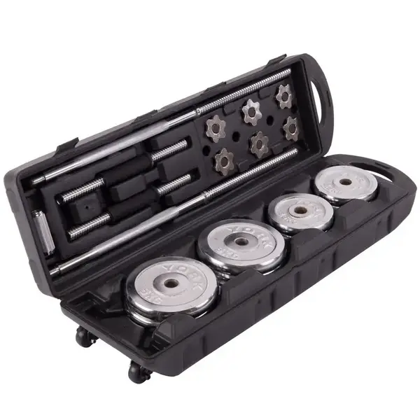 Комплект штанга и гантели YORK TA-1437-50CH 50кг хром купить недорого в Украине, фото 3