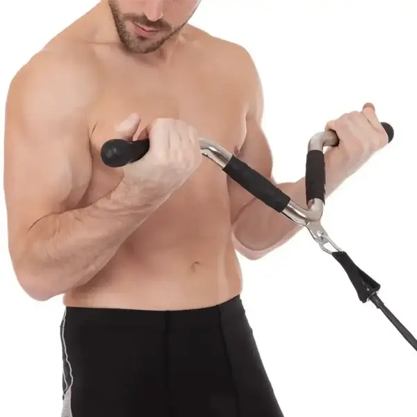 Ручка для тяги York Fitness V-образная многофункциональная с резиновыми рукоятками, хром. купить недорого в Украине, фото 7