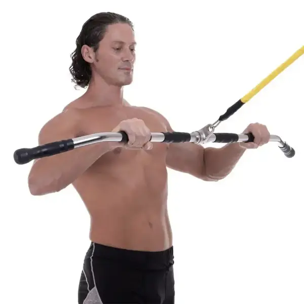 Ручка для верхней тяги York Fitness 122см изогнутая с резиновыми рукоятками, хром. купить недорого в Украине, фото 9