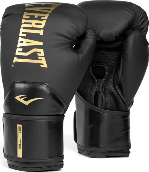 Боксерские перчатки Everlast ELITE 2 BOXING GLOVES черный, золотой Уни 14 унций купить