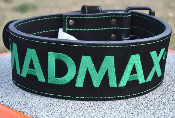 Пояс для тяжелой атлетики MadMax MFB-301 Suede Single Prong кожаный Black/Green XXL купить недорого в Украине, фото 3
