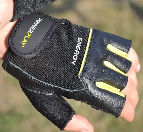 Перчатки для фитнеса PowerPlay 9058 Energy черно-желтые M купить недорого в Украине, фото 8