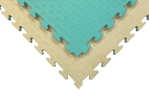 Мат-татамі Ластівчин хвіст 1х1м 20мм Бежево-бірюзовий купити