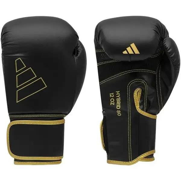 Боксерские перчатки Adidas "Hybrid 80" черно/золотой | 10 унций | ADIH80 купить недорого в Украине, фото 3