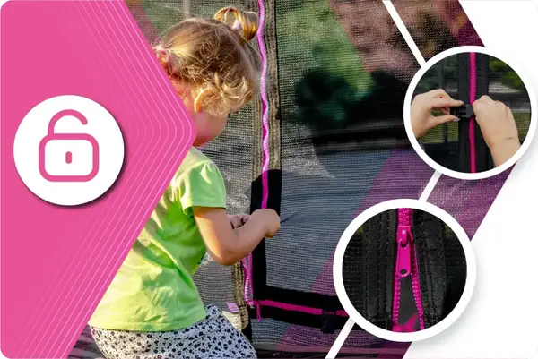 Батут THUNDER INSIDE ULTRA с внутренней сеткой 8 футов 244 см черно-розовый купить недорого в Украине, фото 9