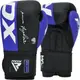 Боксерські рукавиці RDX F4 Boxing Sparring Gloves Hook&Loop BLUE/BLACK 10 унцій (капа у комплекті) купити